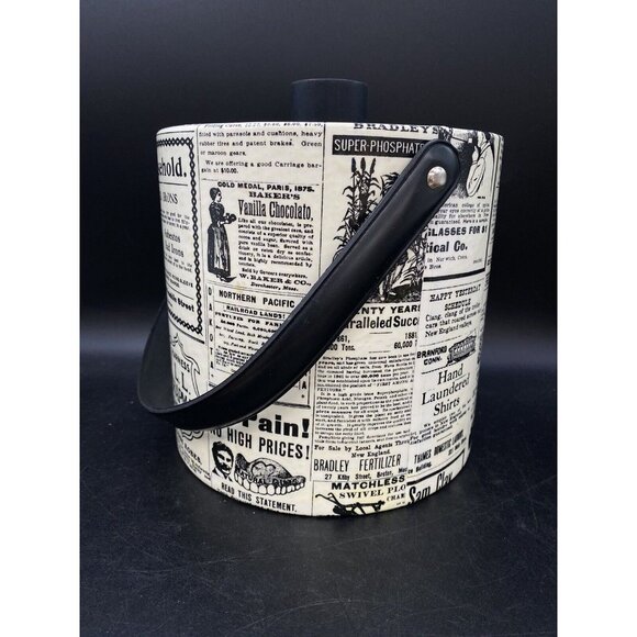 MCM Mad Men Ice Bucket Newspaper Advertising Irvinware USA Black White READ - Picture 4 of 12